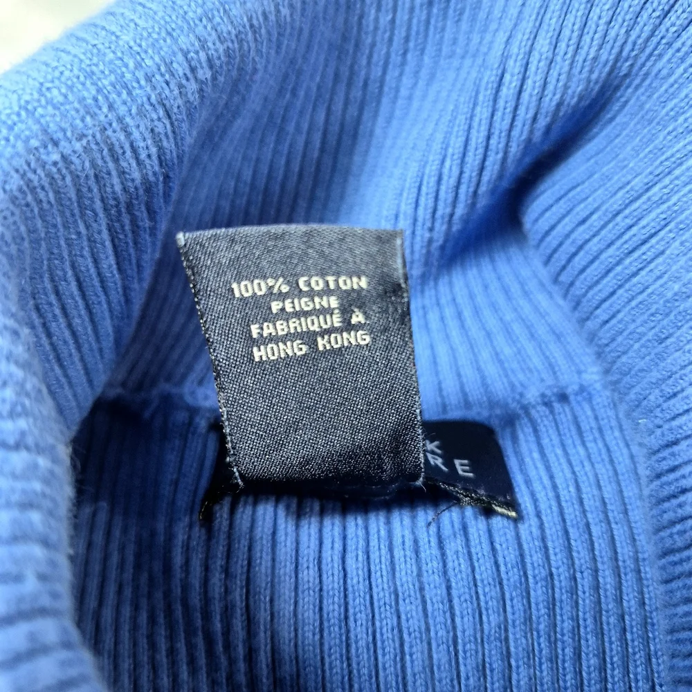 Jones New York Signature Blue Ribbed Shawl Cowl Neck Sweater Woman's Large - Picture 10 of 10